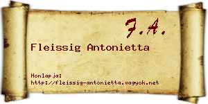 Fleissig Antonietta névjegykártya
